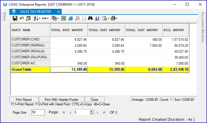 report sales tax